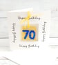70th Birthday Card; Fused Glass 70 Birthday Keepsake