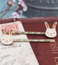 Wooden Bunny Rabbit Hair Grips