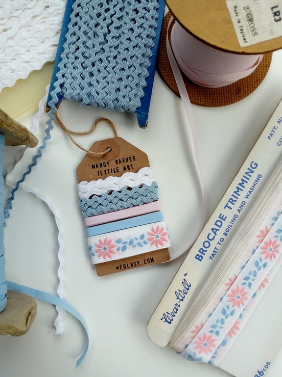 Vintage Ribbon Pack - Pastel Flowers Pink