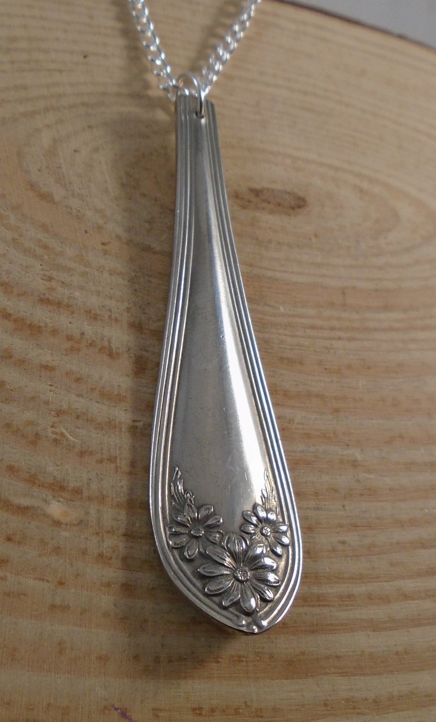 Upcycled Silver Plated Flower Spoon Handle Necklace SPN111905