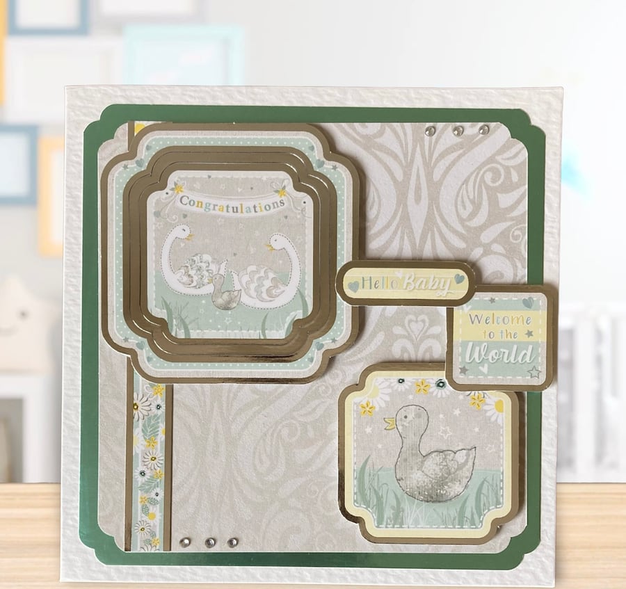 New Baby Card. Card for Baby Boy. Card for Baby Girl.