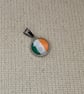 Ireland Flag Pendant - Small Glass Finished Charm - Irish Flag