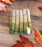 Dog Neck Warmer Snood Chunky - Handknit - Variegated Golds Greens Mauves - Image 2