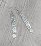  Aluminium Flat Rectangle Dangle Earrings with Diamond Pearl Beads - Image 1