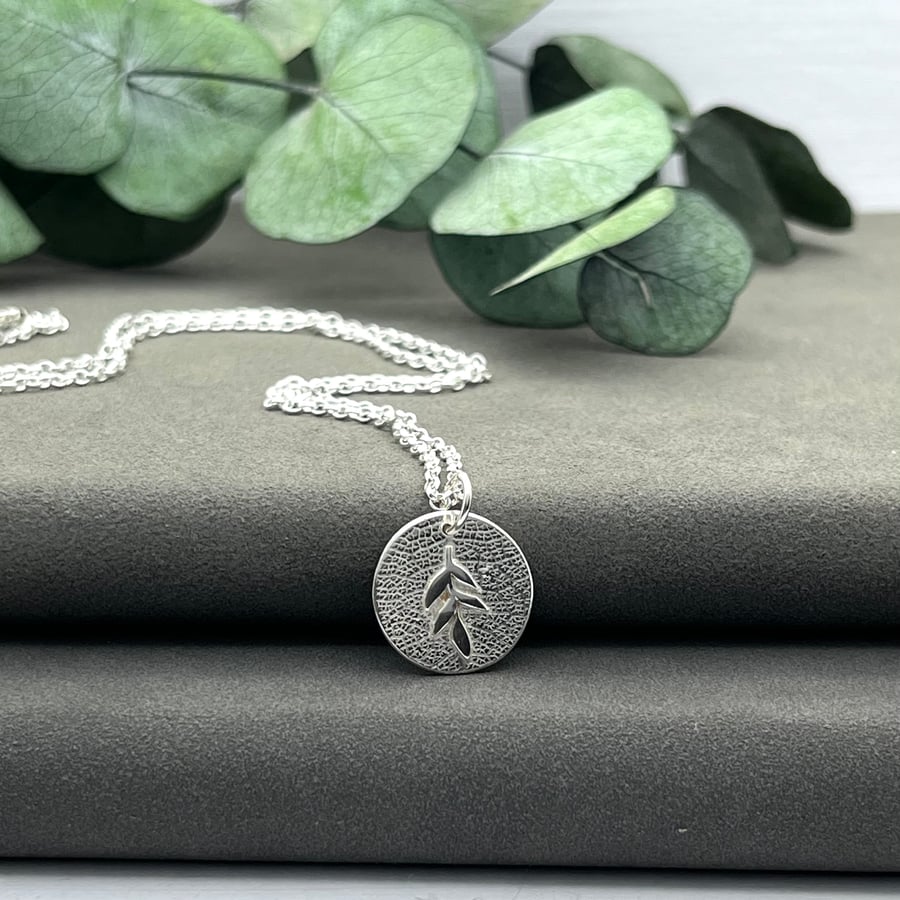 Handmade Sterling Silver Leaf Charm Pendant