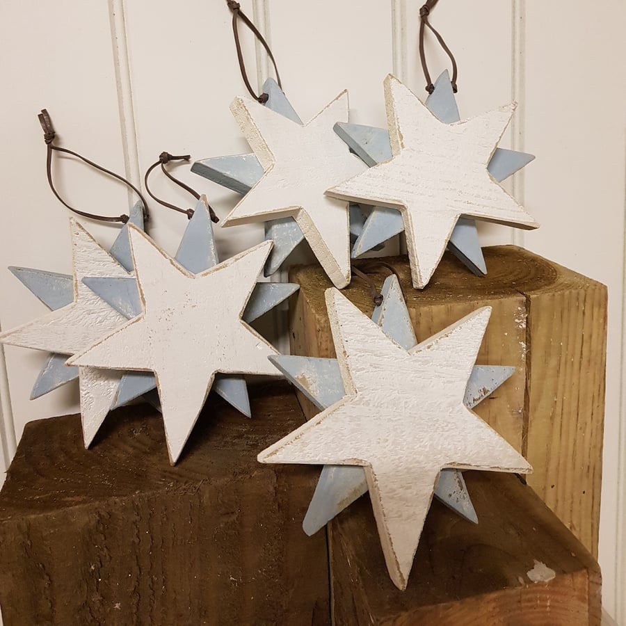 Star Christmas Decoration. Scandi style. Recycled Wood. FREE DELIVERY