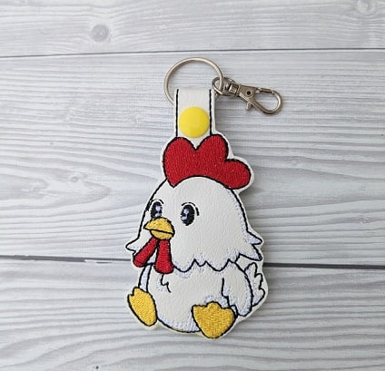 Cute Rooster Keyring