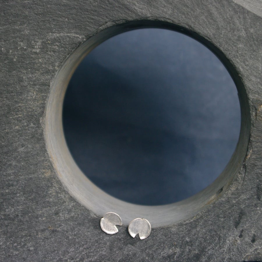 Lily Pad Sterling Silver Stud Earrings