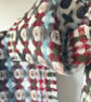 Handwoven Lambswool Scarf in Red and Green, Golfballs 4 - Image 3