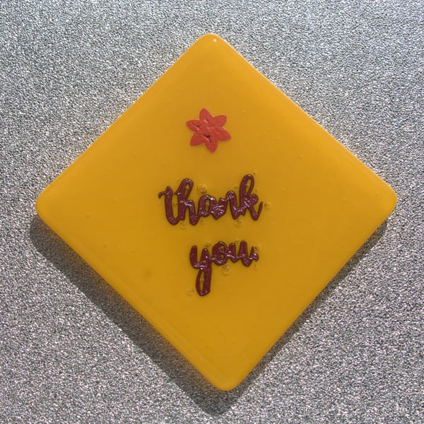 Thank You Coaster - Yellow with Copper - 9133