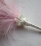 Pale Vintage Rose Pink & Ivory Crystal Regency Feather Sprig Headpiece Pin - Image 5