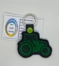 Embroidered Tractor Key ring Green - Image 1