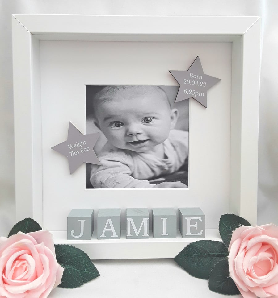 New baby frame, nursery decor, baby keepsake frame, new baby frame,new baby gift