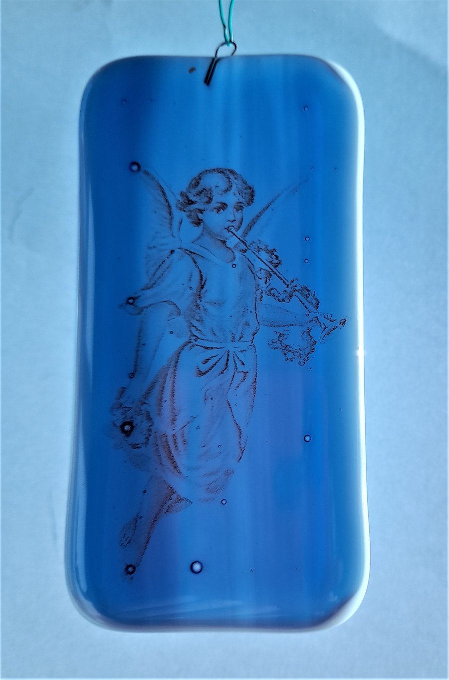 Trumpeting Angel Glass Christmas Decoration 