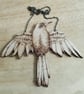 Large pyrography crow pendant - Image 3
