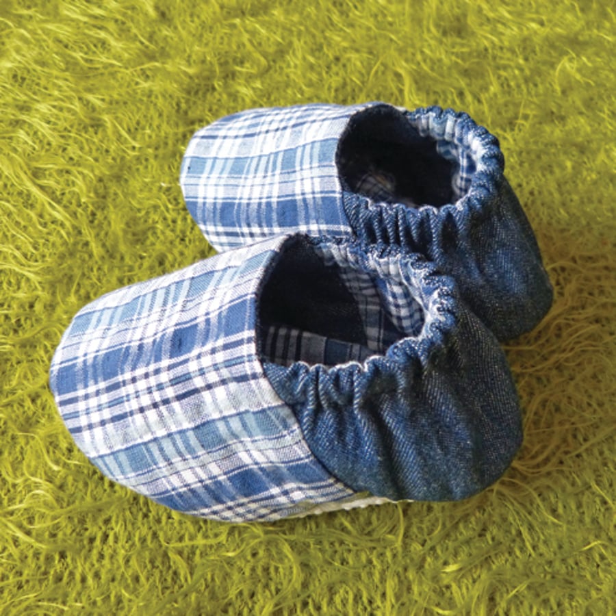 Denim Check boys espadrilles