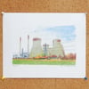 Ferrybridge Art Print - Yorkshire Poster