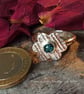 Turquoise Glitter Glass Ring - Image 2