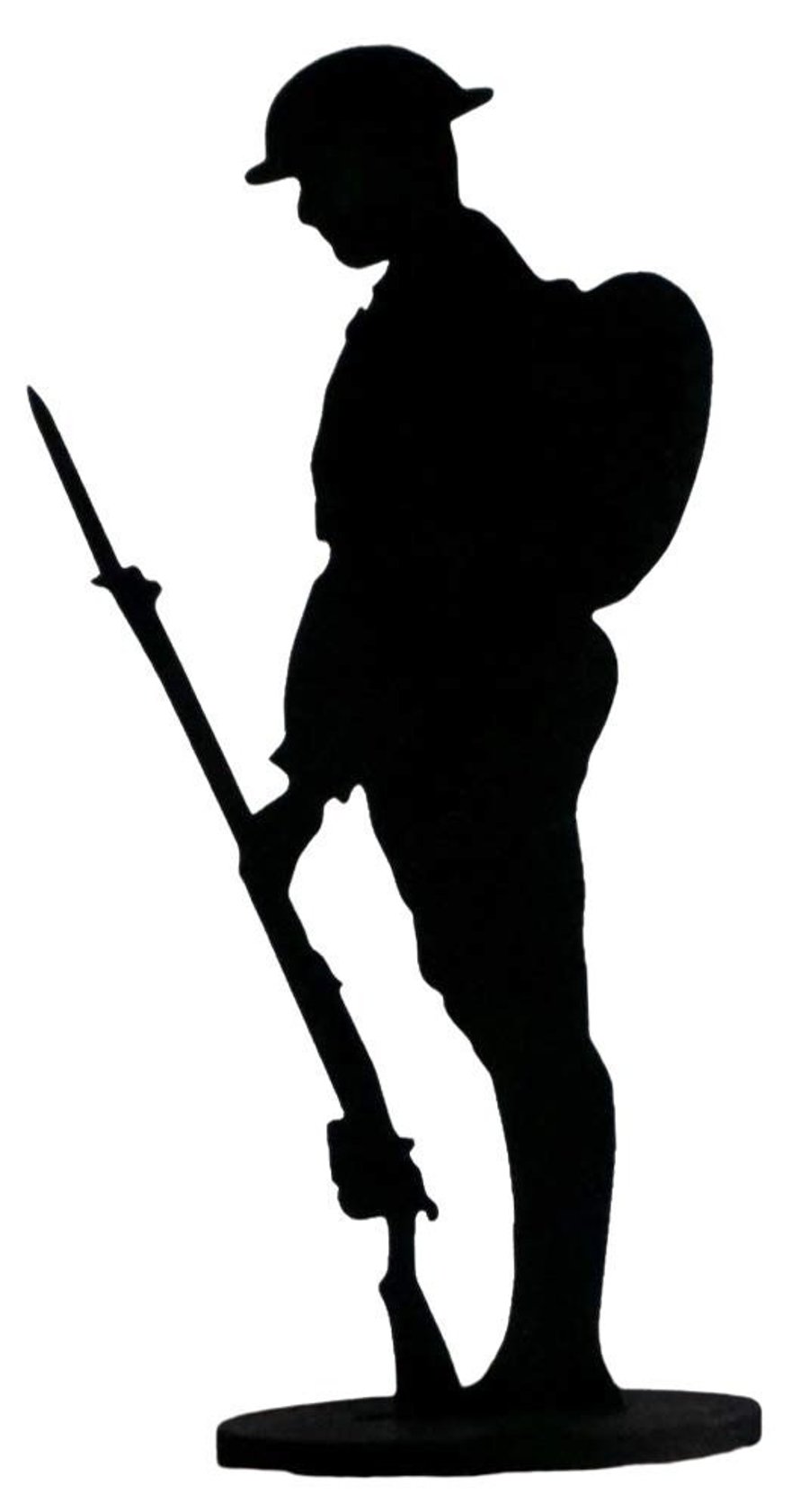 Silhouette War Memorial British Army Tommy Soldier Figure Standing 25cm tall