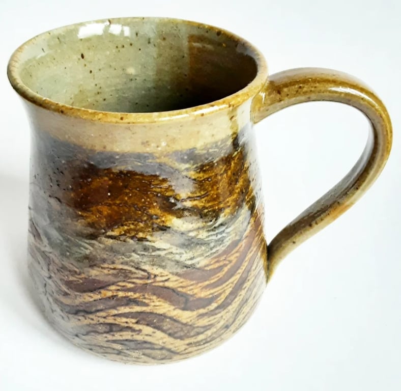 Mug Brown Glazed  - Hand Thrown Stoneware Ceramic Mug 