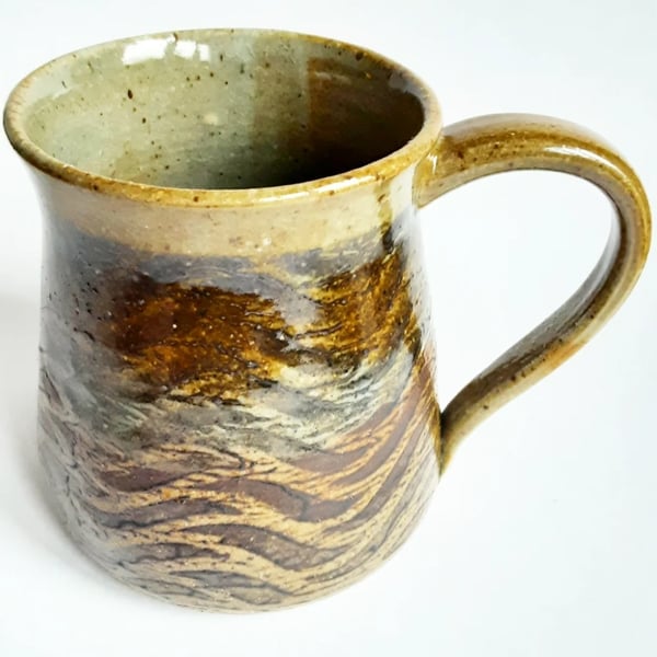 Mug Brown Glazed  - Hand Thrown Stoneware Ceramic Mug 