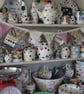 Tilda and polka dot mini (dresser) bunting in pink, green, cream and blue - Image 8