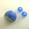 blue beach lampwork glass focal bead