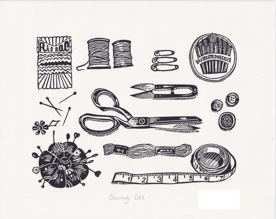 Sewing Bee - Black and White