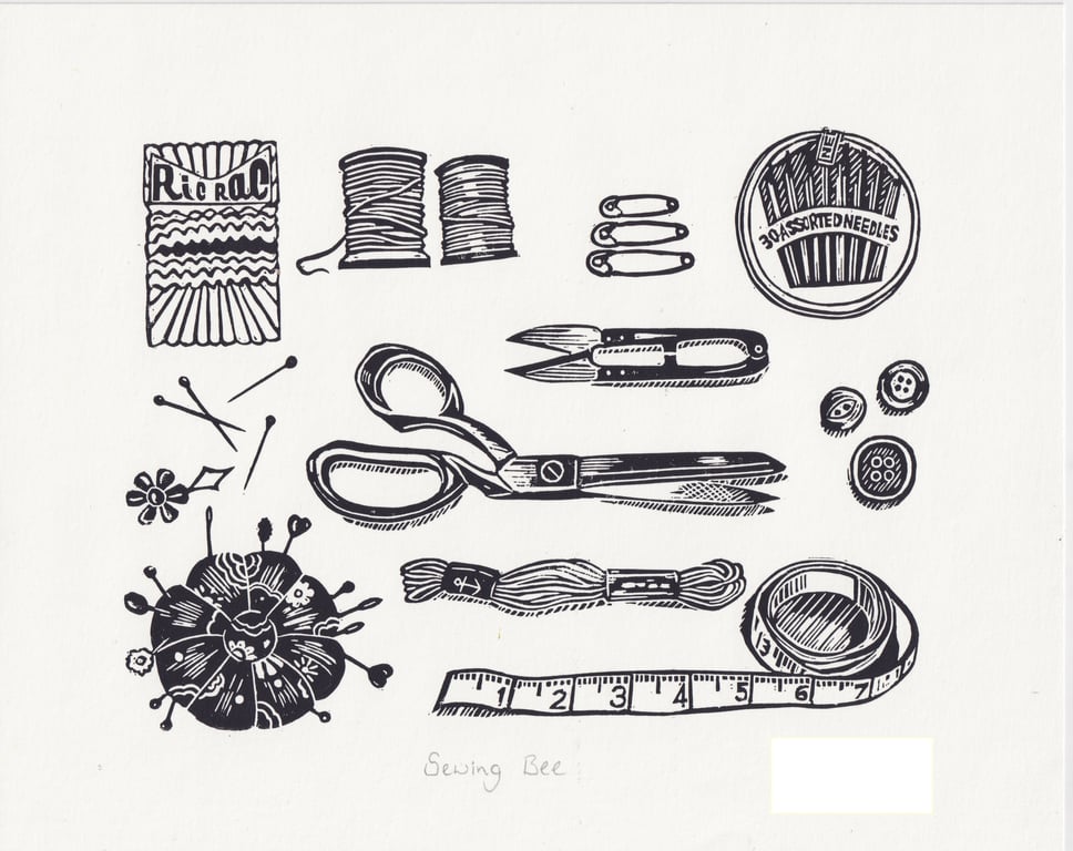 Sewing Bee - Black and White