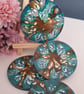 Midnight Bloom Resin Coasters Handcrafted Coasters