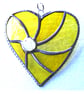 Yellow Swirl Heart Stained Glass Suncatcher 137 - Image 5