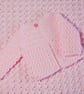 Handcrafted Cosy Pink Cardigan and Hat Set with Detachable Pom Pom for Baby Girl - Image 5