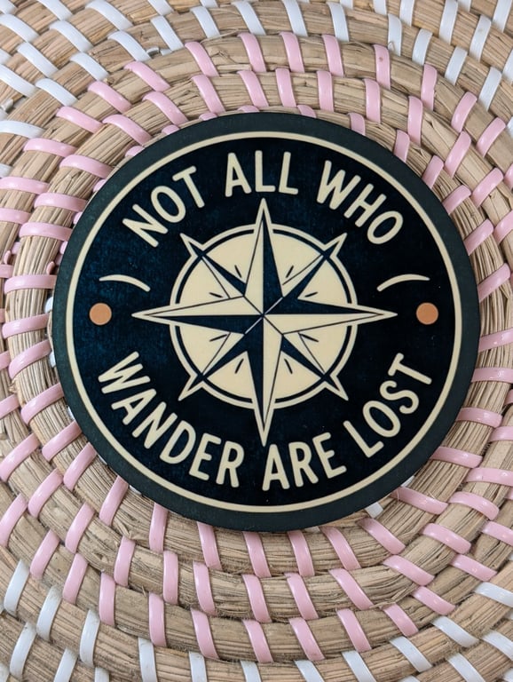 Not All Who Wander Are Lost Coaster – Travel Gift – Adventure Compass Coaster