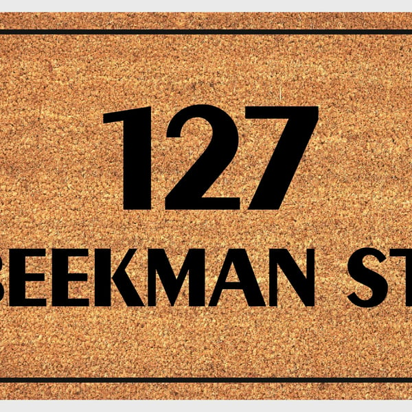 Address Door Mat - Personalised Street Address Welcome Mat - 3 Sizes