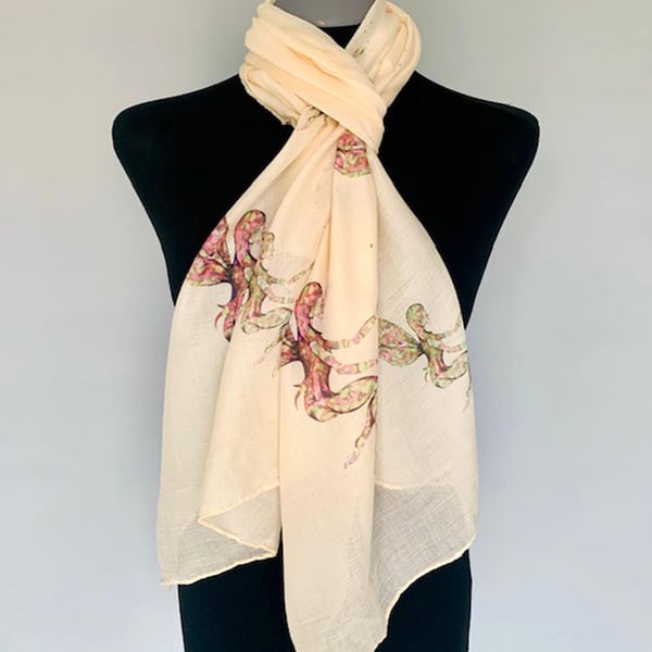 Fairies Scarf Magical Fashion Accessory. Beige. Lightweight