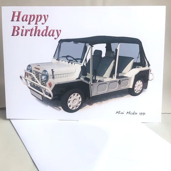 Mini Moke (Cagiva) 1991 - Birthday, Anniversary, Retirement or Plain Card
