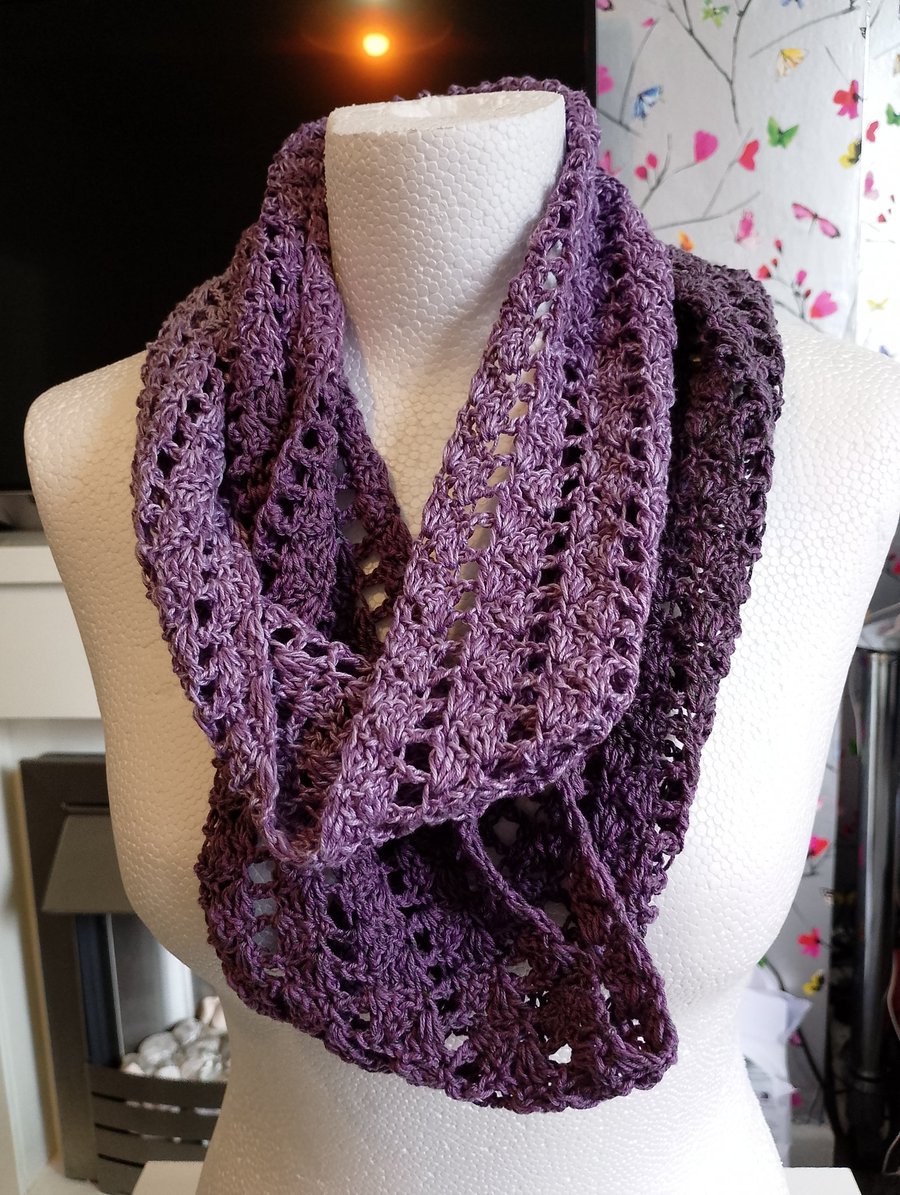 Purple gradient infinity scarf - Folksy