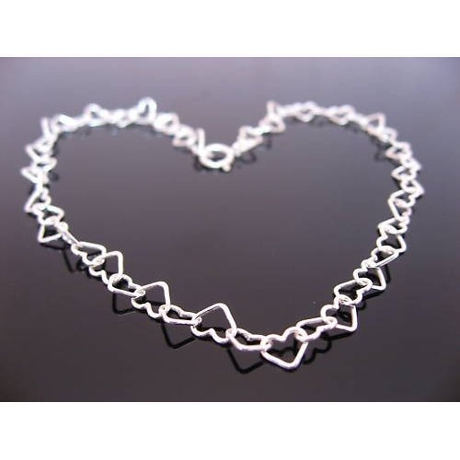 Sterling Silver Hearts Bracelet