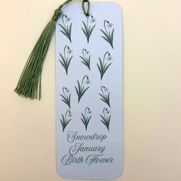 Snowdrop Birth Flower Bookmark - January