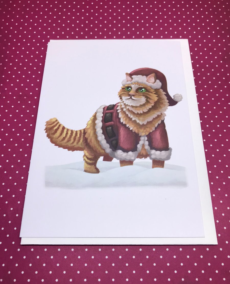 'Santa Claws' Blank Greeting Card