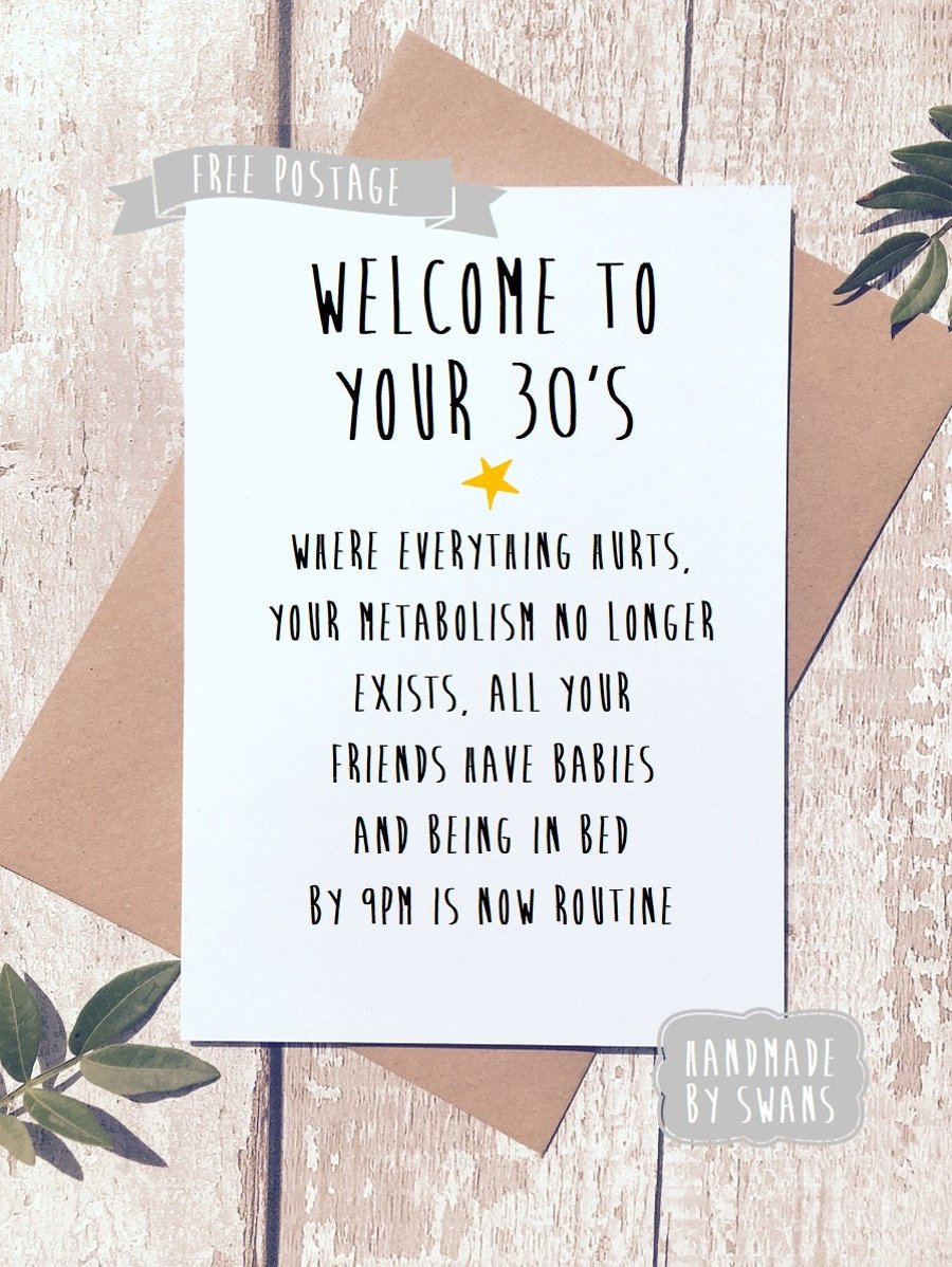 Funny birthday card, 30th birthday card, birthday card friend, Greeting Card, bi