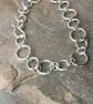 Sterling Silver Chain Link Bracelet, Hammered and Hallmarked - Image 5