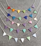 Blue and green enamel bunting flag necklace, Sterling silver and copper - Image 7