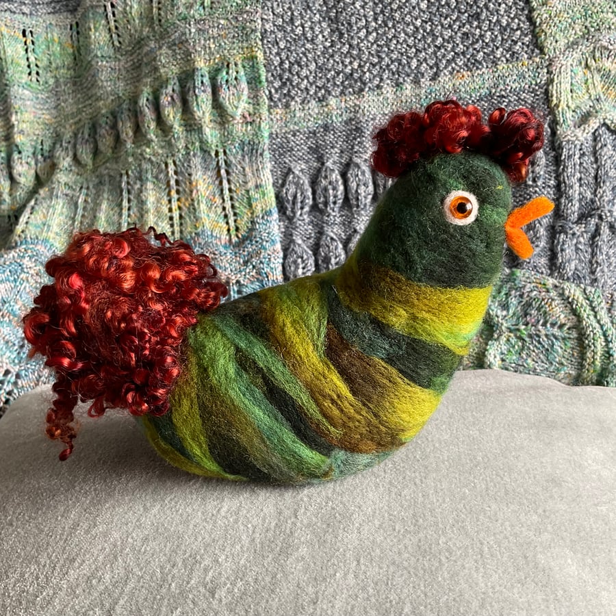 “Henrietta” needle felted chicken 