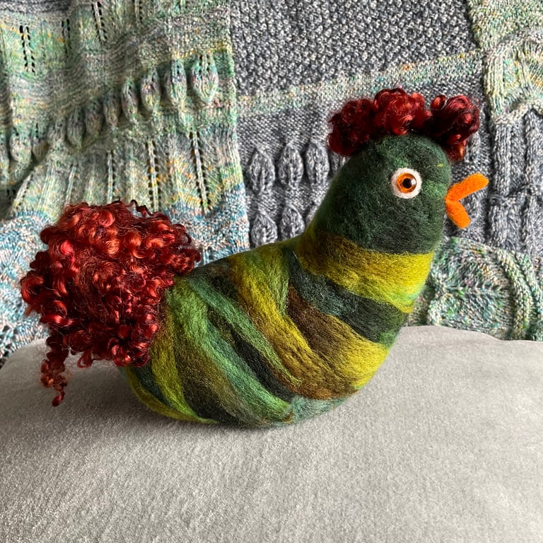 “Henrietta” needle felted chicken 