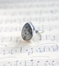 Sterling silver dendrite statement ring, unique gemstone ring - Image 5