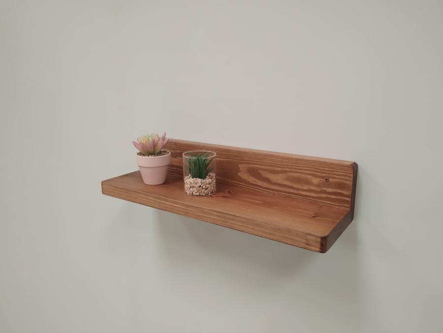 Rustic Pine Floating Shelf
