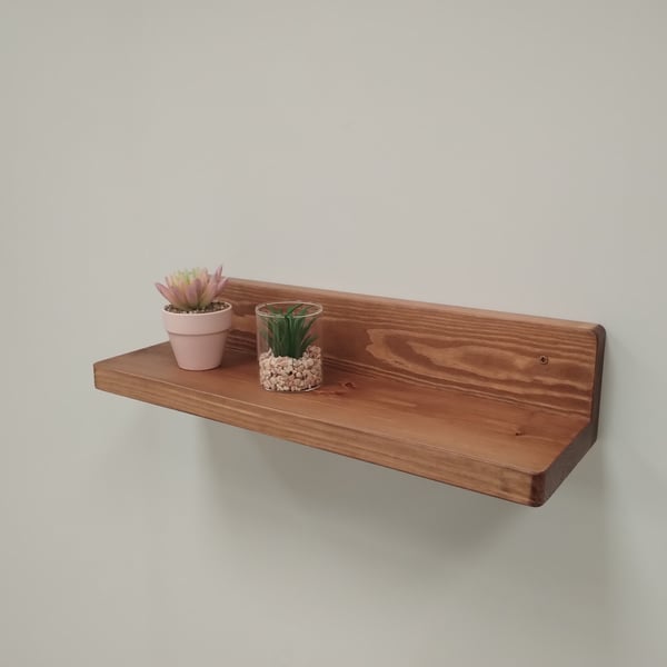 Rustic Pine Floating Shelf