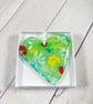 Beautiful floral glass heart- hanging decoration 