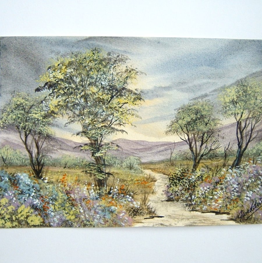 country landscape art original painting 7x5 ref 535